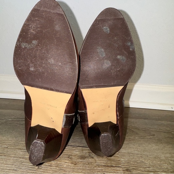 Suede Leather Calf-length Brown Slip On Western Riding Boots Size 7 - Picture 8 of 12